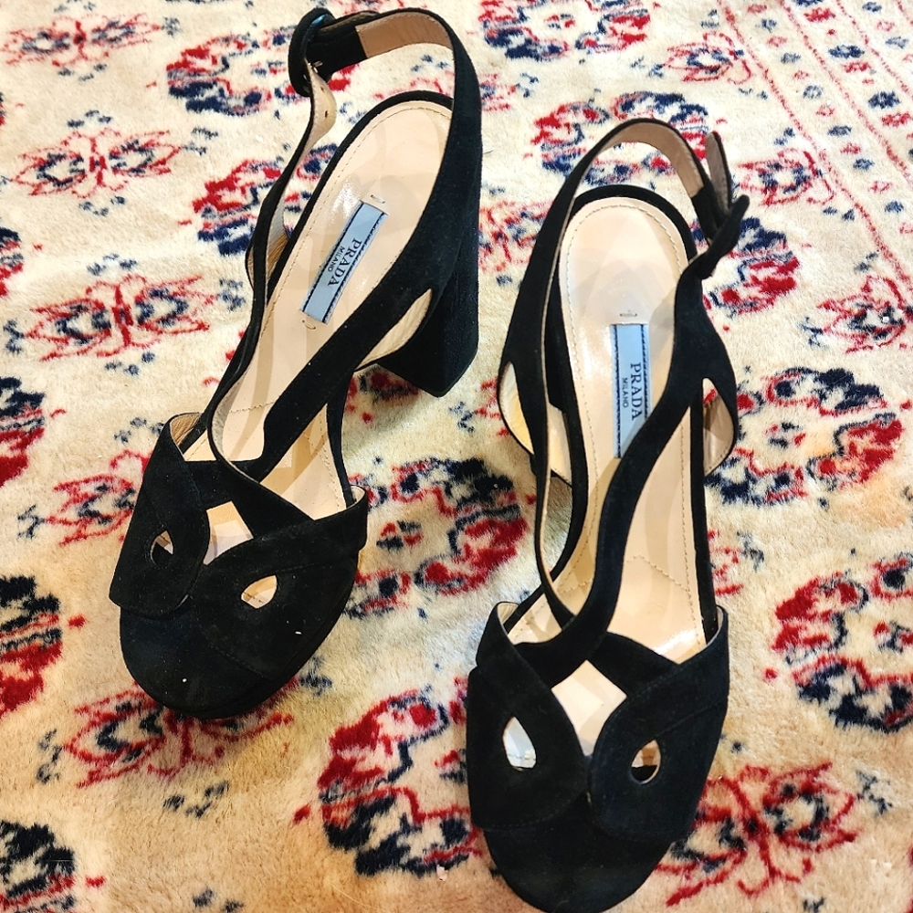 Prada Black Platform Sandals